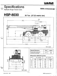 Link-Belt HSP-8030 Specifications