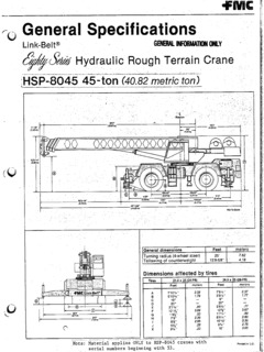 Link-Belt HSP-8045 Specifications