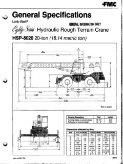 Link-Belt HSP-8020 Specifications
