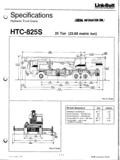 Link-Belt HTC-825S Specifications