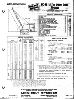 Link-Belt UC-68 Specifications