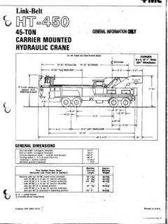 Link-Belt HT-450 Specifications