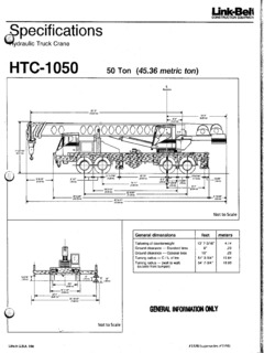 Link-Belt HTC-1050 Specifications