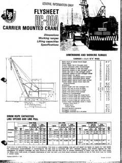 Link-Belt HC-98A Specifications