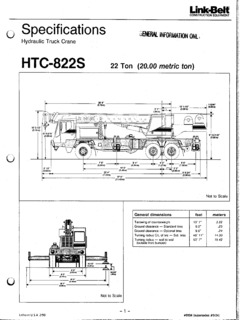 Link-Belt HTC-822S Specifications