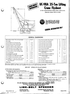 Link-Belt UC-98A Specifications