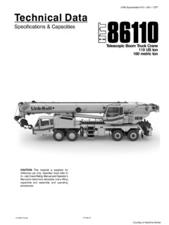Link-Belt HTT-86110 Specifications