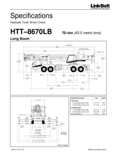 Link-Belt HTT-8670 LB Specifications
