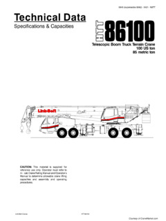 Link-Belt HTT-86100 Specifications