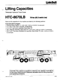 Link-Belt HTT-8670 LB Specifications