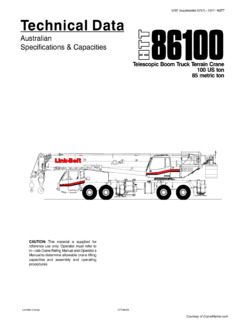 Link-Belt HTT-86100 Specifications