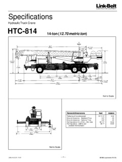 Link-Belt HTC-814 Specifications