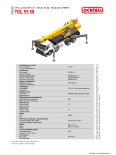 Locatelli TCL 55.50 Specifications