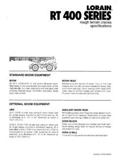 Lorain RT 450 Specifications