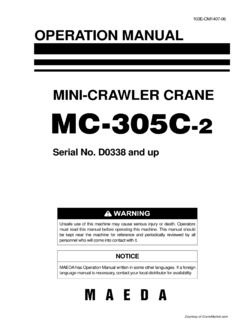 Maeda MC305-2 Specifications
