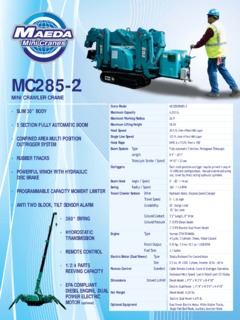 Maeda MC285-2 Specifications