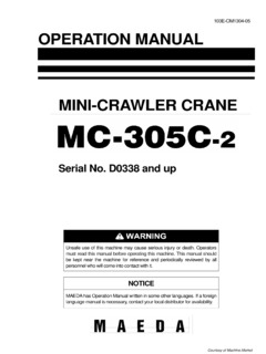 Maeda MC305C-2 Specifications