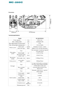 Maeda MC285CRM(E) Specifications