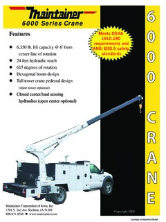 Maintainer 6000 Series Specifications