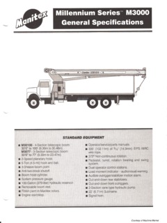 Manitex M30100 Specifications