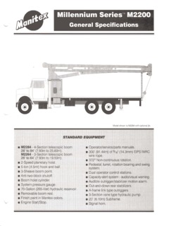 Manitex M2284 Specifications