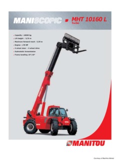 Manitou MHT 10160 L TURBO Specifications