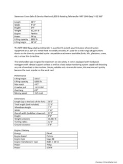 Manitou MRT 1840 Easy T4 360 Specifications