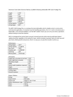 Manitou MRT 2150 Privilege + Specifications