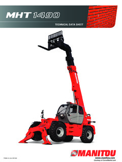 Manitou MHT 1490 Specifications