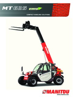 Manitou MT 625 H Specifications