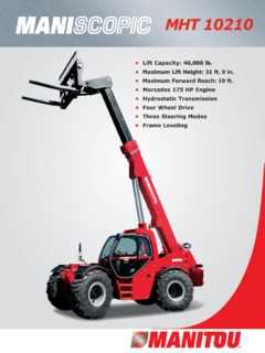 Manitou MHT 10210 Specifications