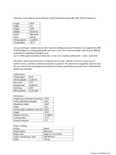 Manitou MRT 2550 Privilege + Specifications