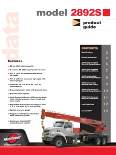 Manitowoc 2892S Specifications