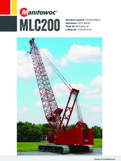 Manitowoc MLC200 Specifications