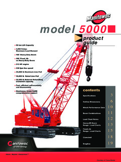 Manitowoc 5000 Specifications