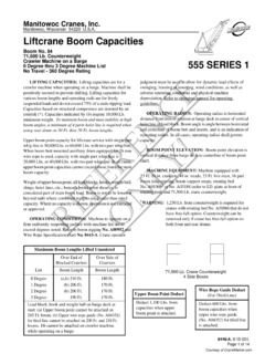 Manitowoc 555 Series 1 Specifications