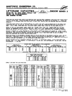 Manitowoc 3900W Series 2 Specifications