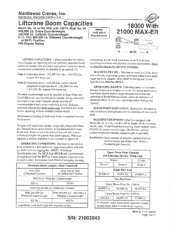 Manitowoc 18000 with 21000 MAX-ER Specifications CraneMarket