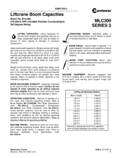 Manitowoc MLC300 Series 3 Specifications