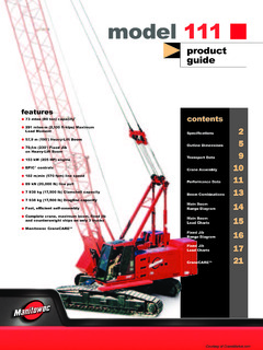 Manitowoc 111 Series B Specifications