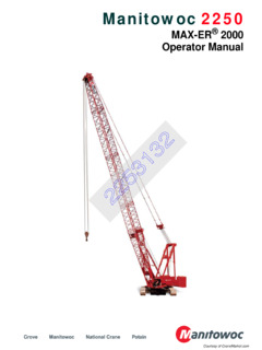 Manitowoc 2000 MAX-ER Specifications