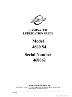 Manitowoc 4600 Series 4 Specifications