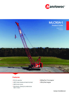 Manitowoc MLC90A-1 Specifications