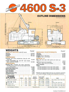 Manitowoc 4600 Series 3 Specifications