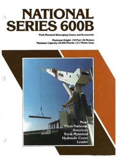 National Crane 600B Specifications