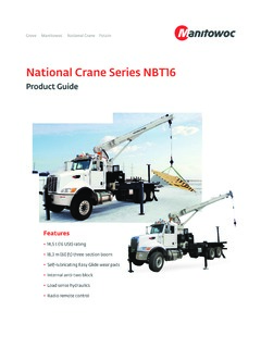 National Crane NBT16 Specifications