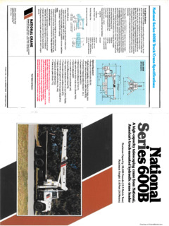 National Crane 600B Specifications