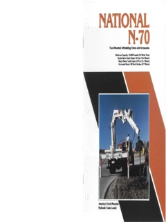 National Crane N-70/H21 Specifications
