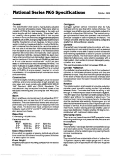 National Crane N-65/33 Specifications