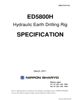 Nippon Sharyo (Nissha) ED5800H Specifications